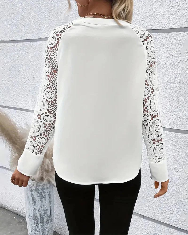 EVA | ELEGANTE BLOUSE MET KANTEN MOUWEN