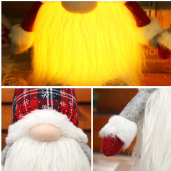 Rudolph doll with Christmas glowing plaid hat