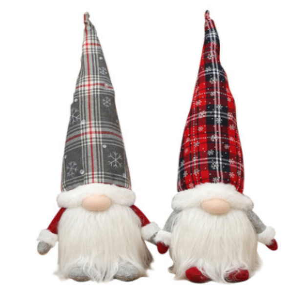 Rudolph doll with Christmas glowing plaid hat
