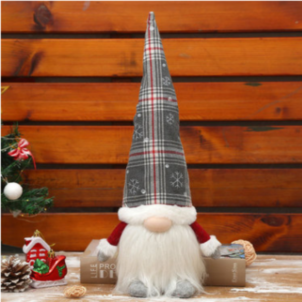 Rudolph doll with Christmas glowing plaid hat