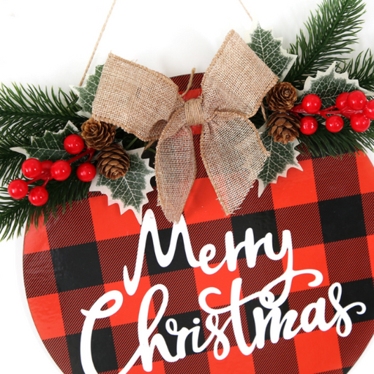 Christmas Luminous Wooden Letter Doorplate