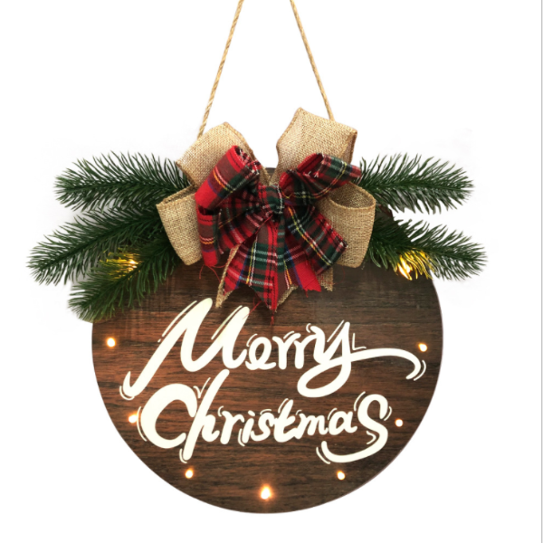 Christmas Luminous Wooden Letter Doorplate