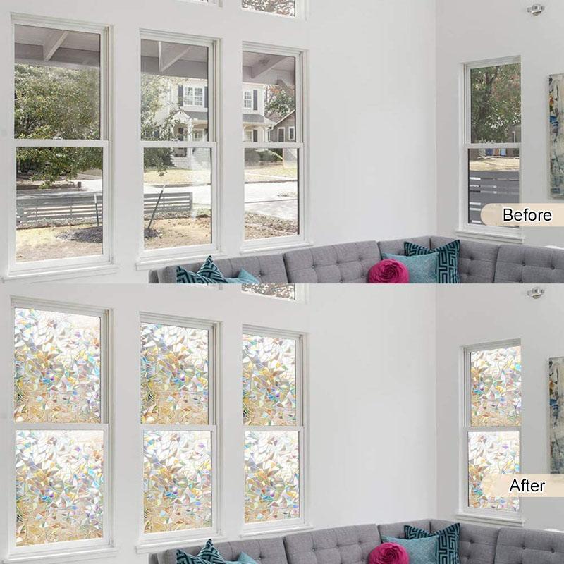 3D Rainbow Window Film,PVC refraction & No glue