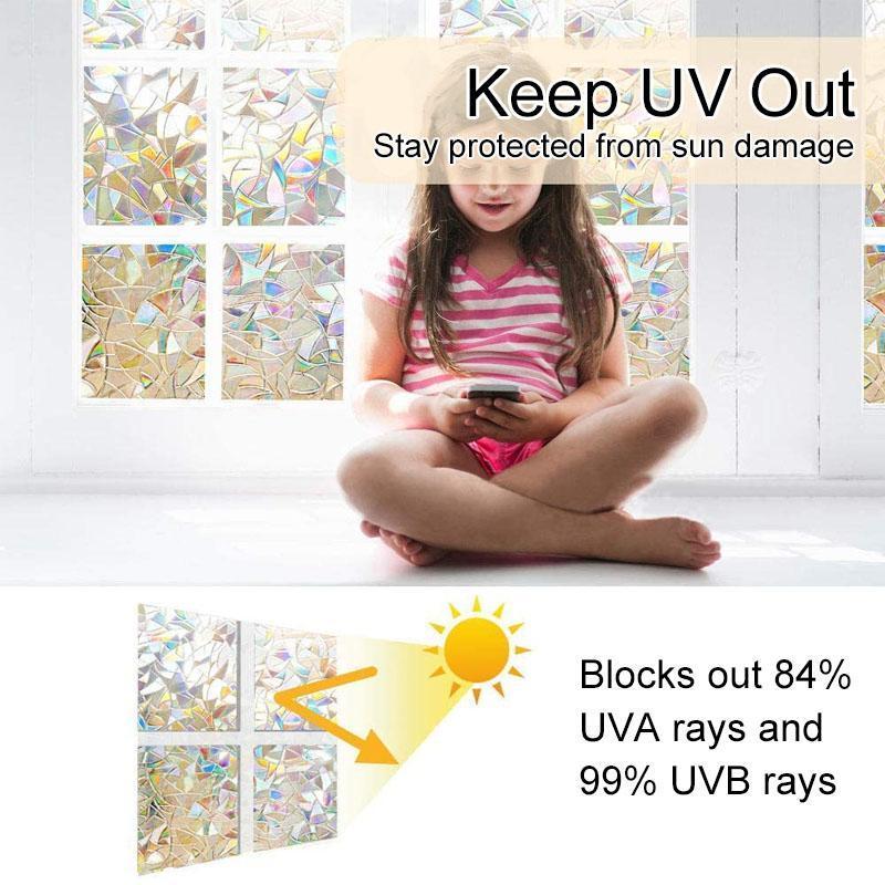 3D Rainbow Window Film,PVC refraction & No glue