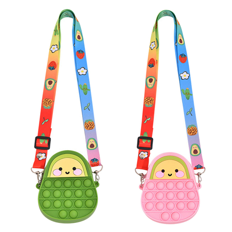 Avocado shaped shoulder bag silicone decompression toy
