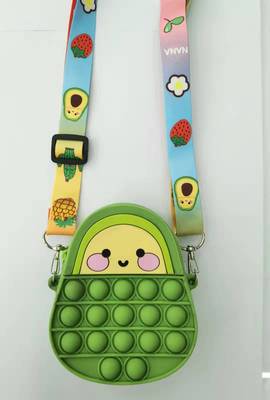 Avocado shaped shoulder bag silicone decompression toy