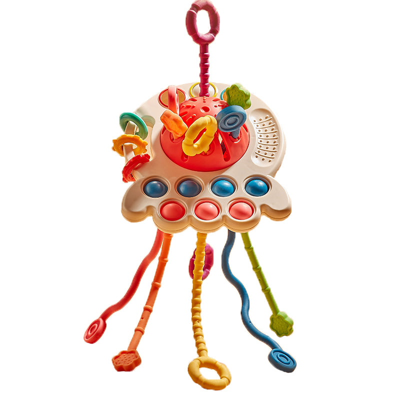Pull silicone teething baby sensory toy