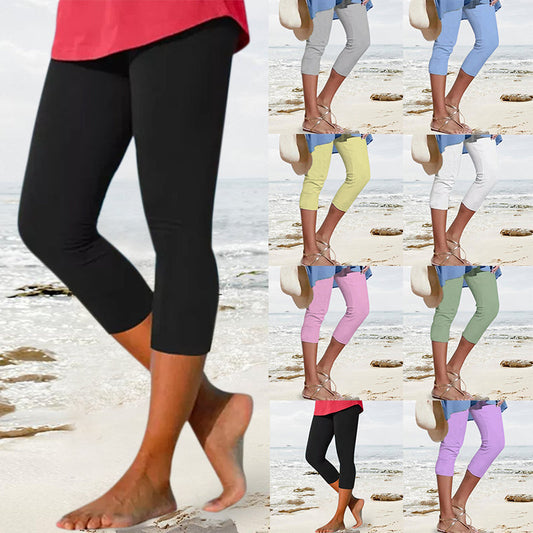Women's plain casual leggings