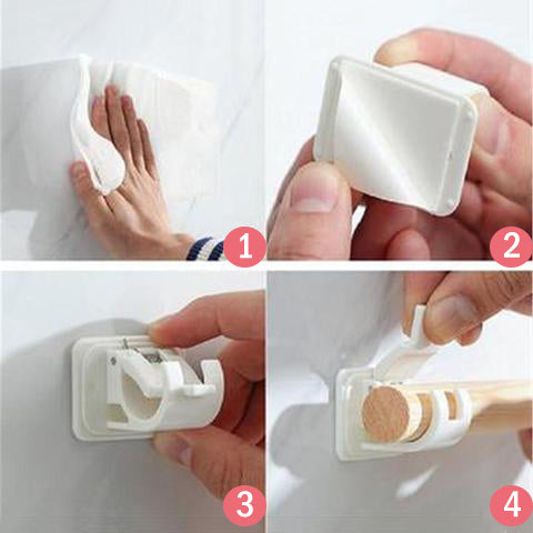 Nail-free Adjustable Rod Bracket Holders (2pcs)