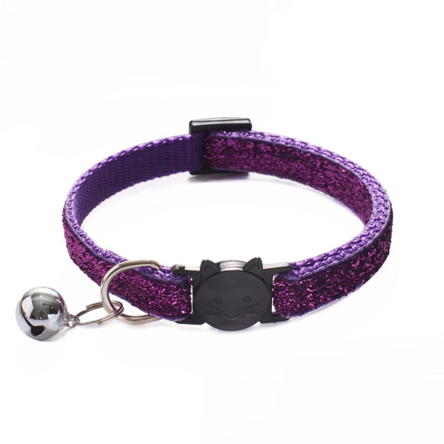 Sparkling Pet Cat Collar With Bell Breakaway Fashion