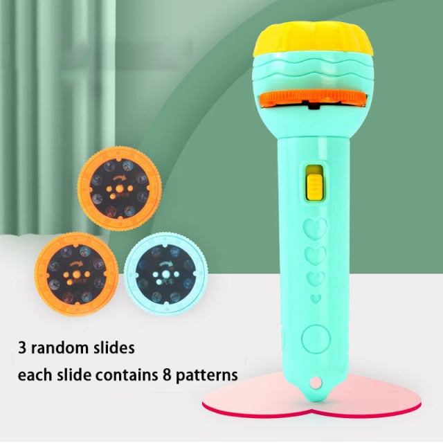 Baby sleep story book flashlight projector