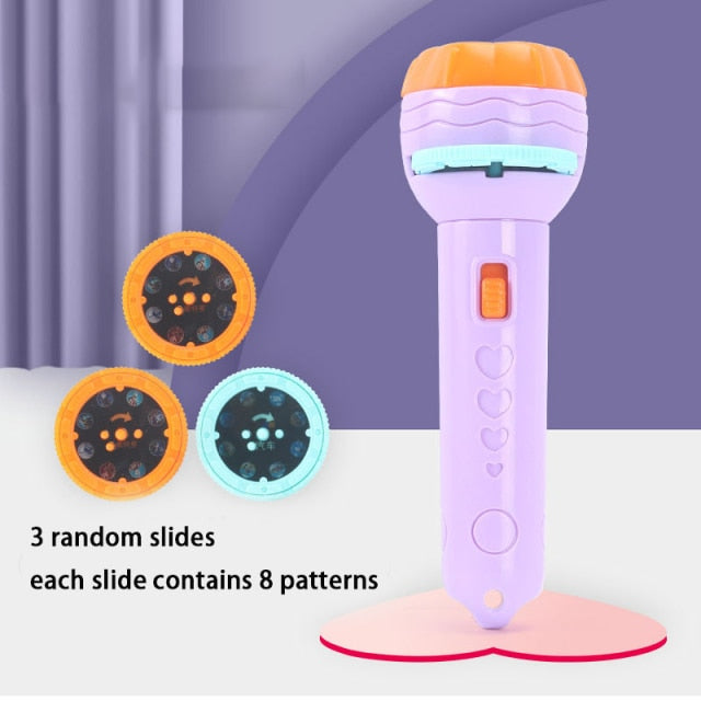 Baby sleep story book flashlight projector