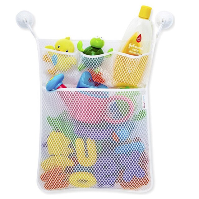 Multifunctional baby bathroom mesh bag