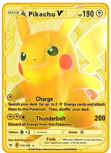 Pokemon metal card shiny card children's toy