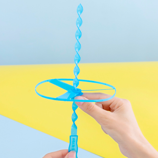 Hand push flying saucer toy