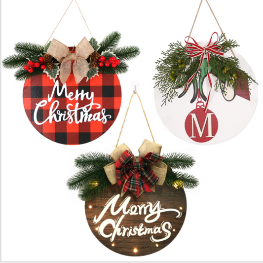 Christmas Luminous Wooden Letter Doorplate