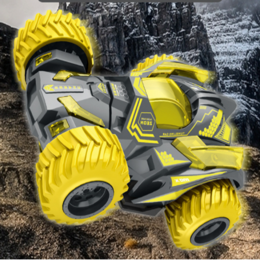 Inertial four-wheel drive rotating stunt car