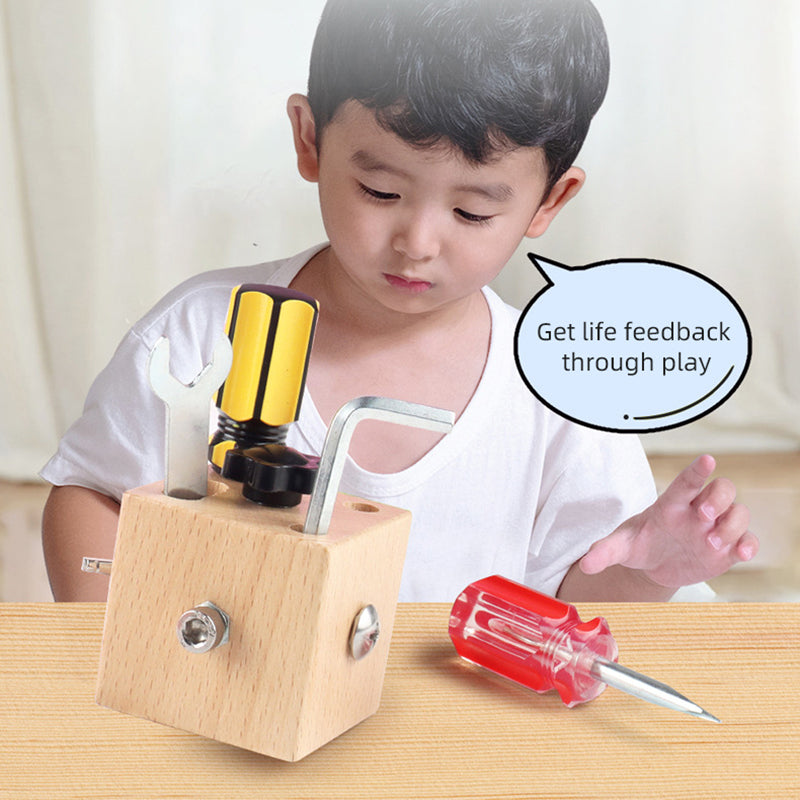 Wooden engineer screw and nut assembly unlocking block