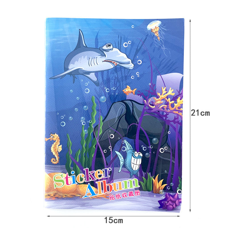 Cartoon sticker collection book sea ocean fish