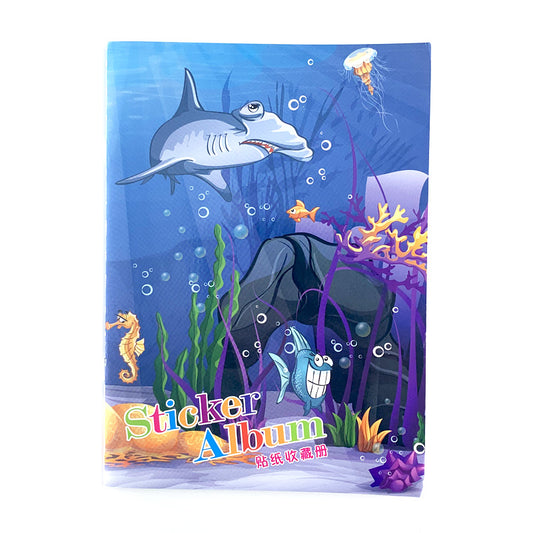 Cartoon sticker collection book sea ocean fish