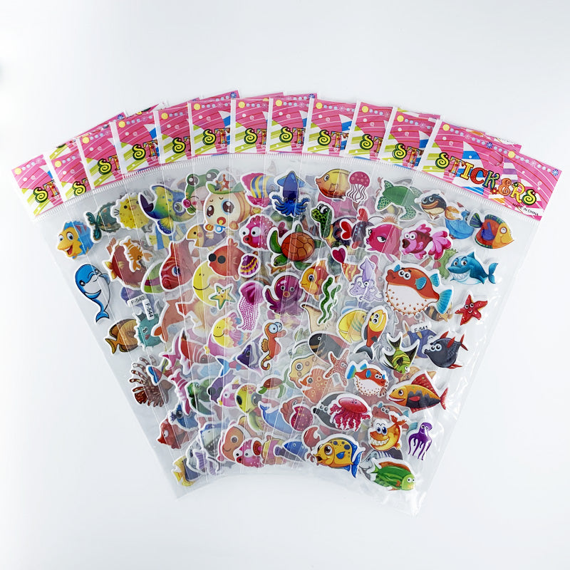 Cartoon sticker collection book sea ocean fish