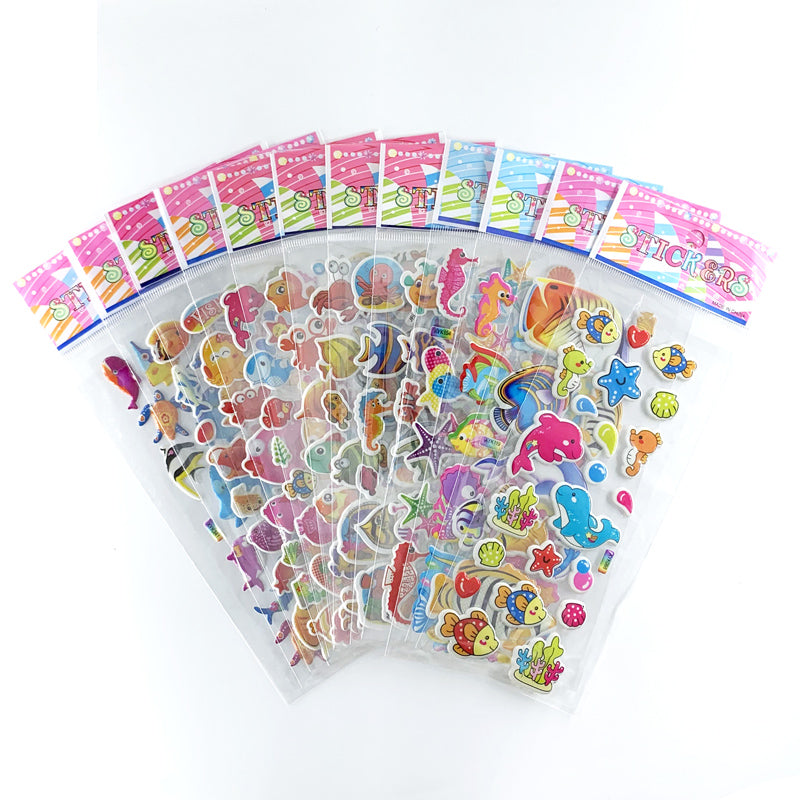 Cartoon sticker collection book sea ocean fish