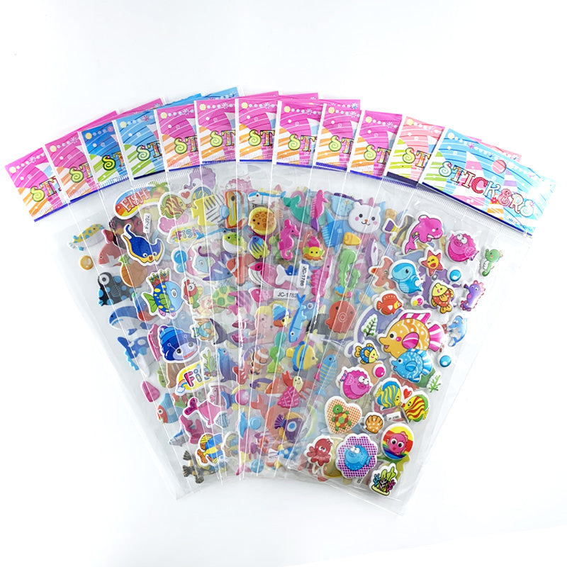 Cartoon sticker collection book sea ocean fish